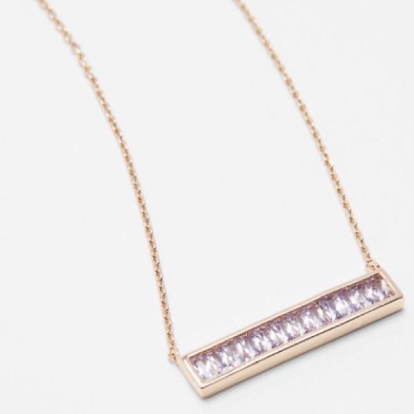 Express Jewelry - Express gold baguette delicate necklace